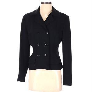 Banana Republic Structured Blazer Size 2 Black Double Breasted Career Work